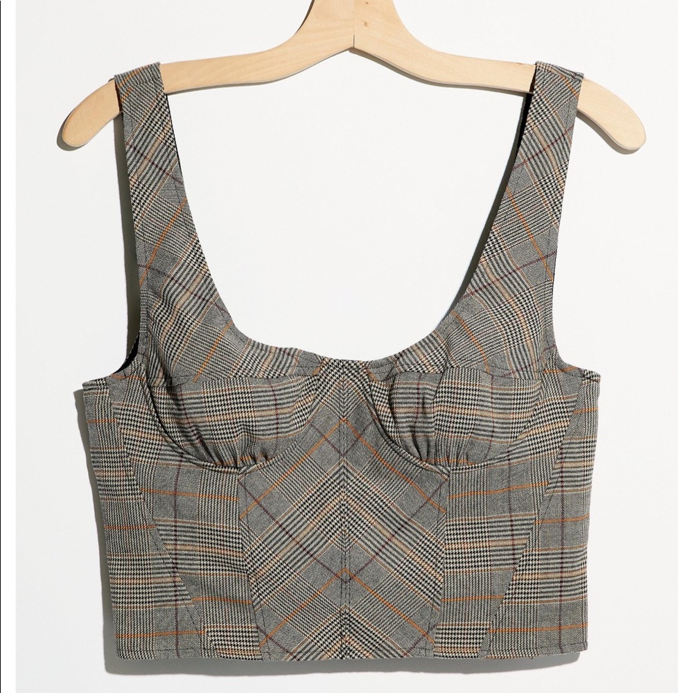 PLAID CORSET FREE PEOPLE TOP